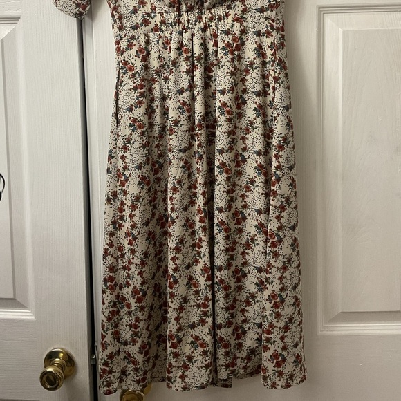 Jessica Robertson Women’s XXS Preppy Prairie Floral White Casual Shirt Dress - Picture 5 of 10